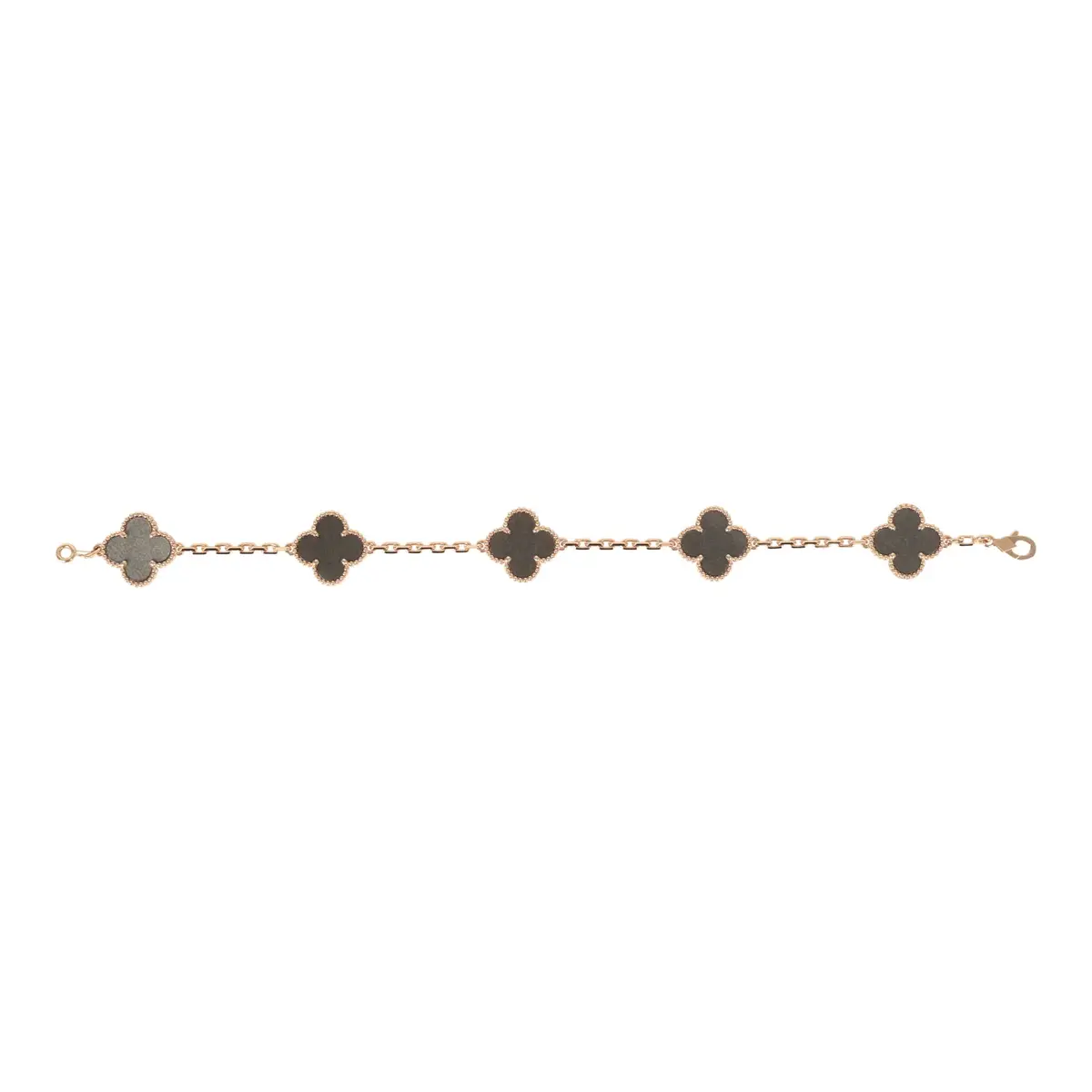 Van Cleef & Arpels Van Cleef & Arpels Vintage Alhambra 5 Motif Bracelet Silver Obsidian 18K Rose Gold | Thumbnail 2 Van Cleef & Arpels Van Cleef & Arpels Vintage Alhambra 5 Motif Bracelet Silver Obsidian 18K Rose Gold | Thumbnail 2
