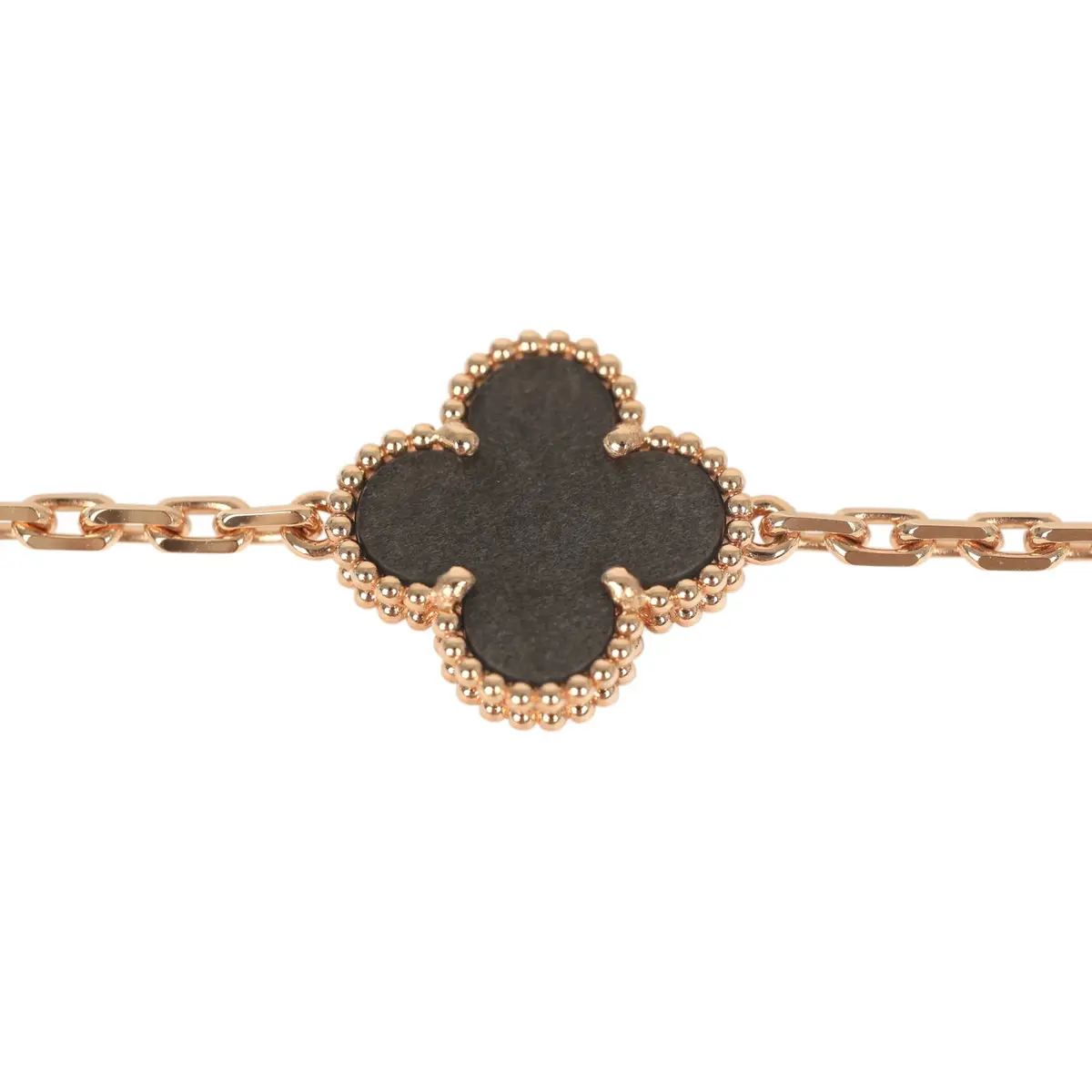 Van Cleef & Arpels Van Cleef & Arpels Vintage Alhambra 5 Motif Bracelet Silver Obsidian 18K Rose Gold | Thumbnail 3 Van Cleef & Arpels Van Cleef & Arpels Vintage Alhambra 5 Motif Bracelet Silver Obsidian 18K Rose Gold | Thumbnail 3