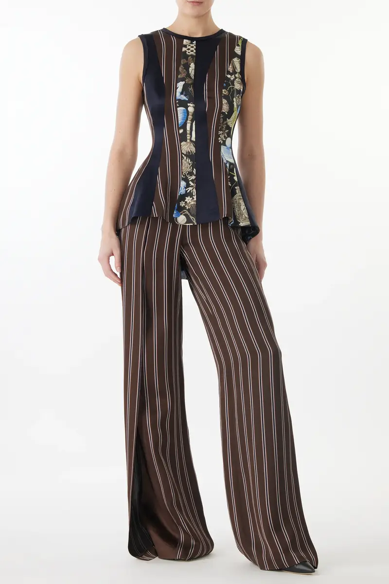 Jason Wu Collection STRIPED STRAIGHT LEG MID-RISE TROUSERS | Thumbnail 2
