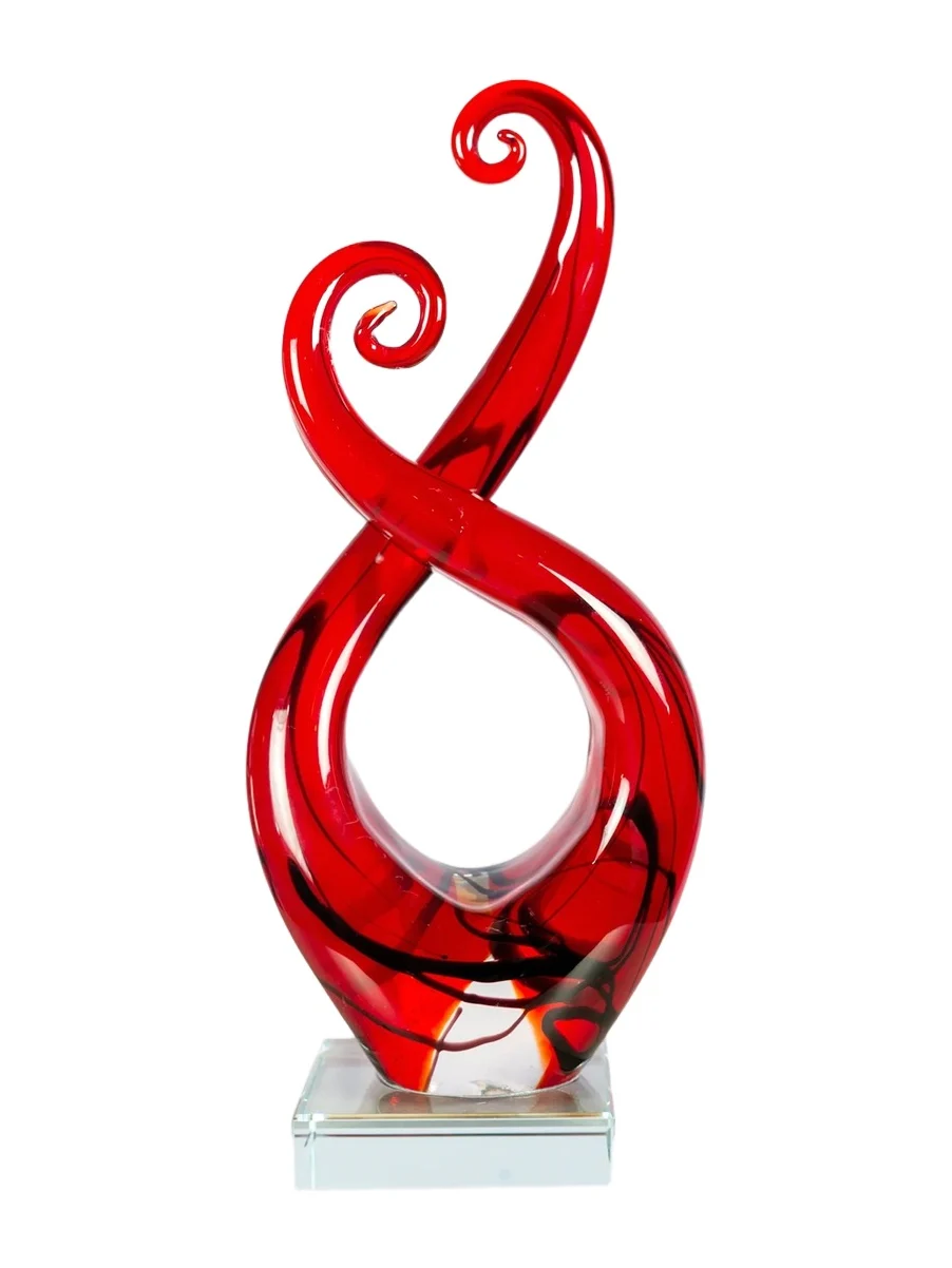 Dale Tiffany Crimson Infinity Glass Sculpture