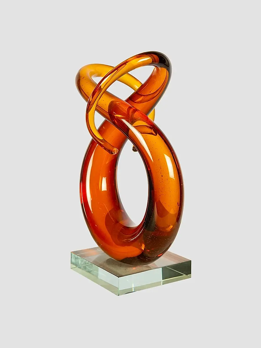Dale Tiffany Amber Orbit Glass Sculpture | Thumbnail 2