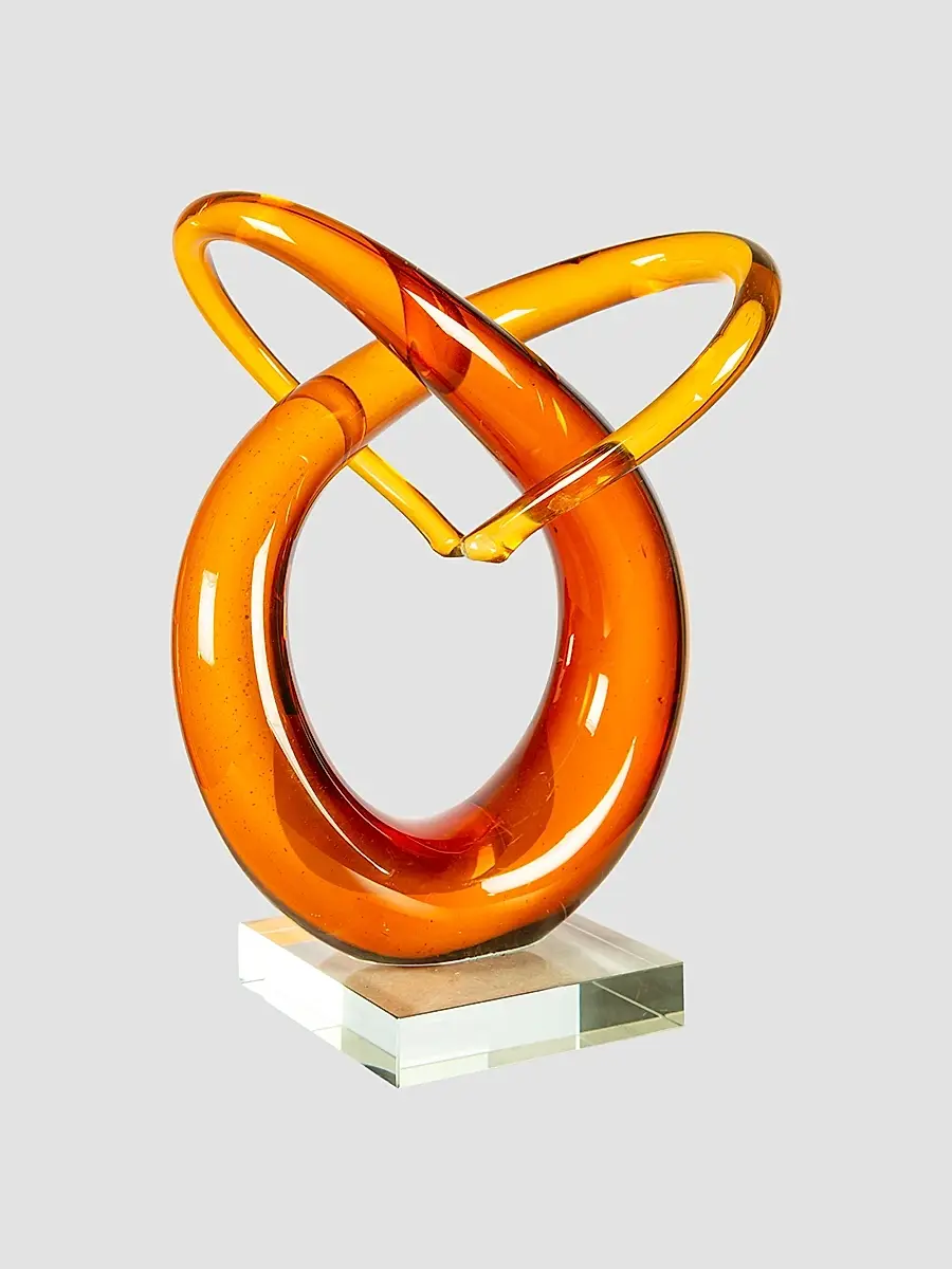 Dale Tiffany Amber Orbit Glass Sculpture | Thumbnail 3