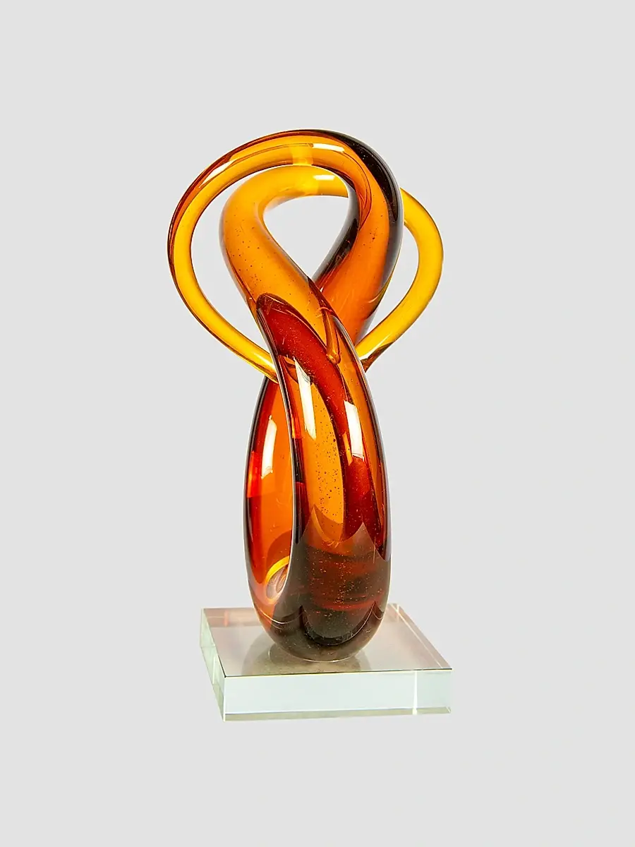 Dale Tiffany Amber Orbit Glass Sculpture | Thumbnail 4