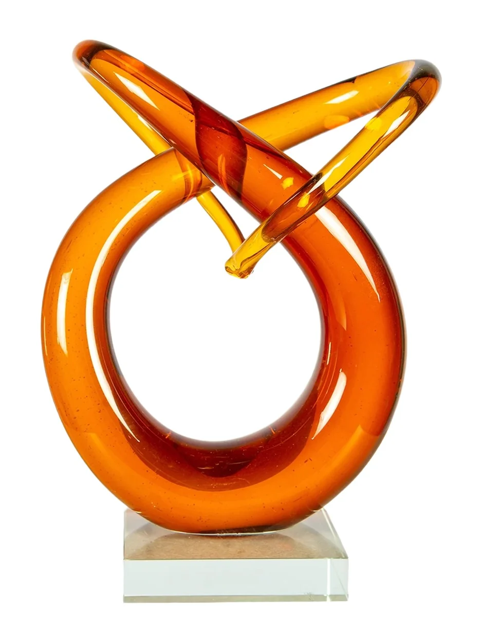 Dale Tiffany Amber Orbit Glass Sculpture