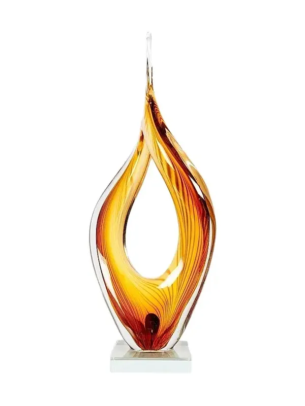 Dale Tiffany Golden Flame Glass Sculpture