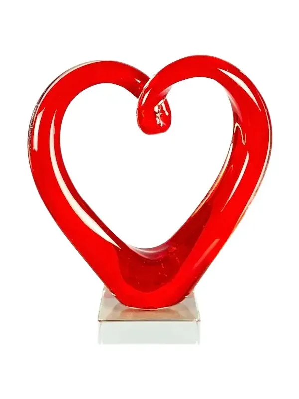 Dale Tiffany Ruby Heart Glass Sculpture