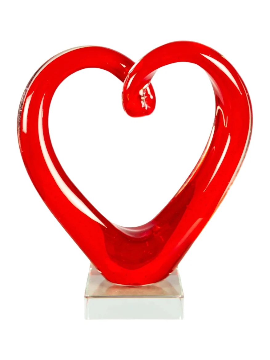 Dale Tiffany Ruby Heart Glass Sculpture