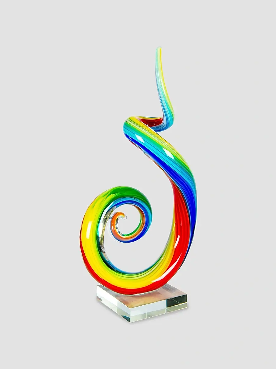 Dale Tiffany Rainbow Spiral Handcrafted Art Glass Sculpture | Thumbnail 2