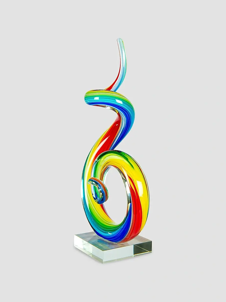 Dale Tiffany Rainbow Spiral Handcrafted Art Glass Sculpture | Thumbnail 3