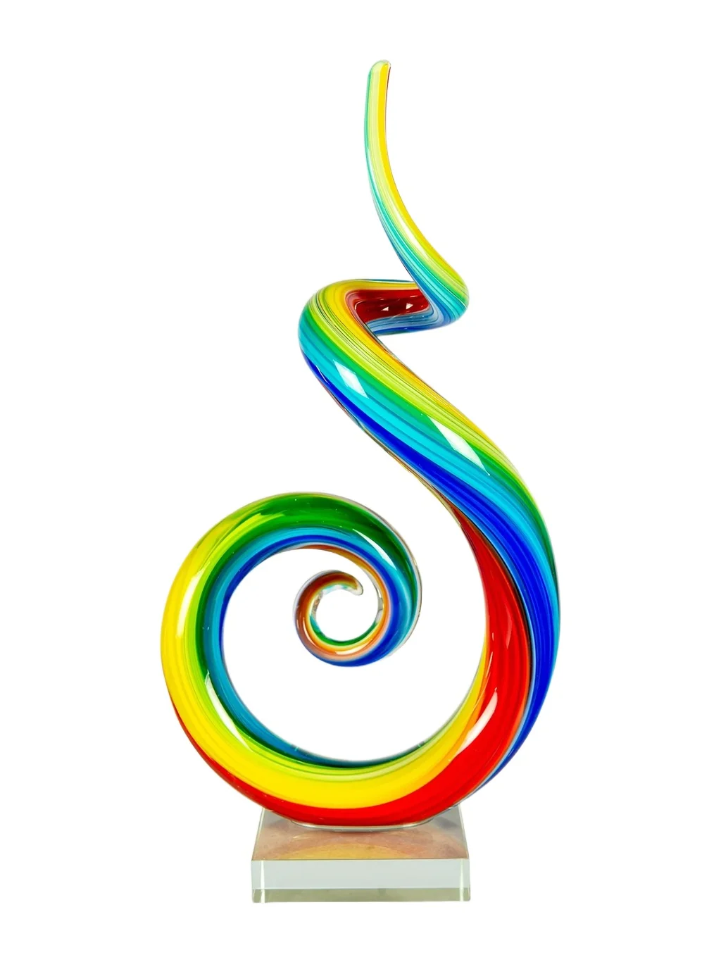 Dale Tiffany Rainbow Spiral Handcrafted Art Glass Sculpture