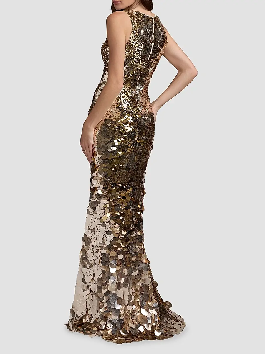 Mac Duggal Women's Sequined Sleeveless Gown | Thumbnail 4 Mac Duggal Women's Sequined Sleeveless Gown | Thumbnail 4