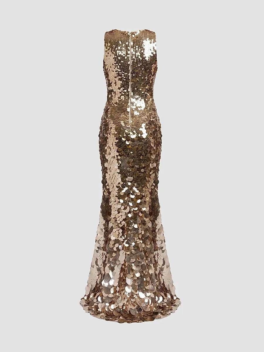Mac Duggal Women's Sequined Sleeveless Gown | Thumbnail 6 Mac Duggal Women's Sequined Sleeveless Gown | Thumbnail 6