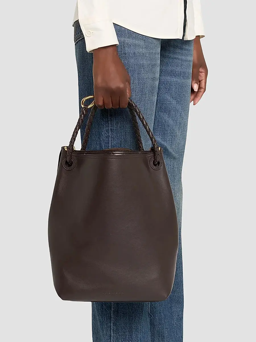Bottega Veneta Women's Borsa Leather Bucket Bag | Thumbnail 2 Bottega Veneta Women's Borsa Leather Bucket Bag | Thumbnail 2