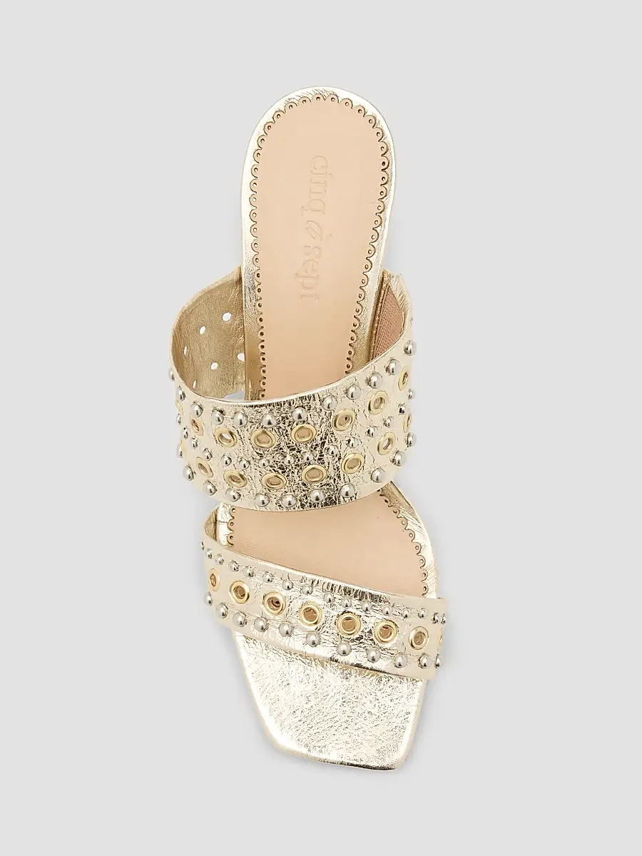 Cinq à Sept Women's Sutton Mixed Hardware 70MM Metallic Sandals | Thumbnail 4 Cinq à Sept Women's Sutton Mixed Hardware 70MM Metallic Sandals | Thumbnail 4