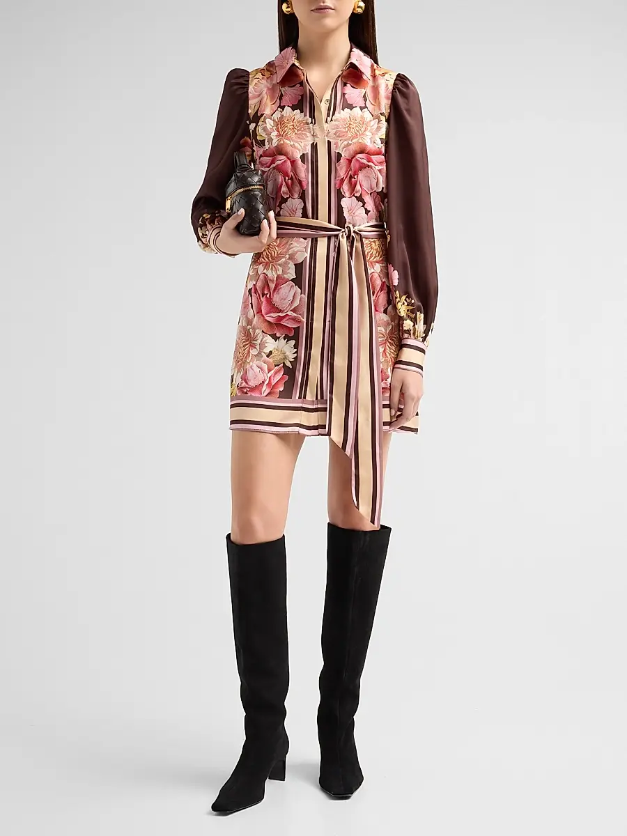 Misa Los Angeles Women's Poppy Floral Tie-Waist Mini Dress | Thumbnail 2