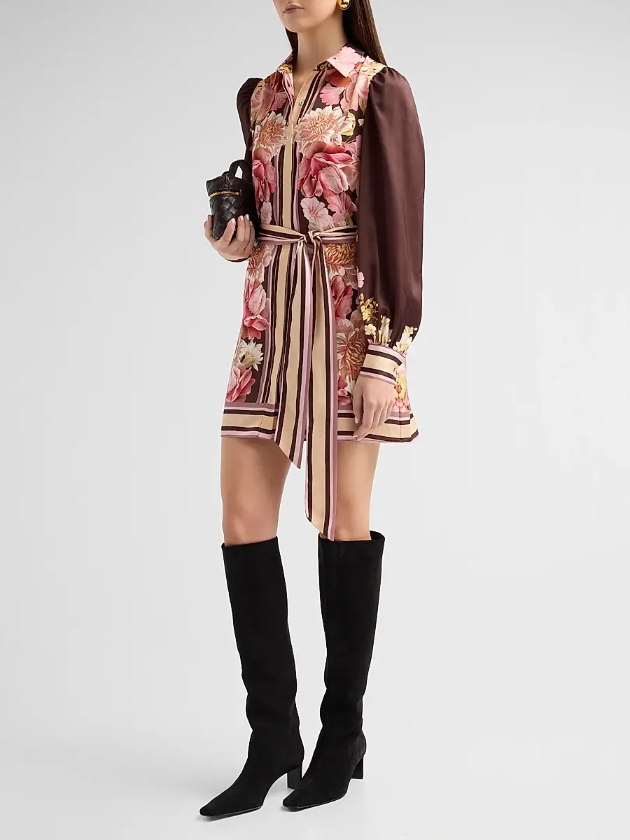 Misa Los Angeles Women's Poppy Floral Tie-Waist Mini Dress | Thumbnail 4