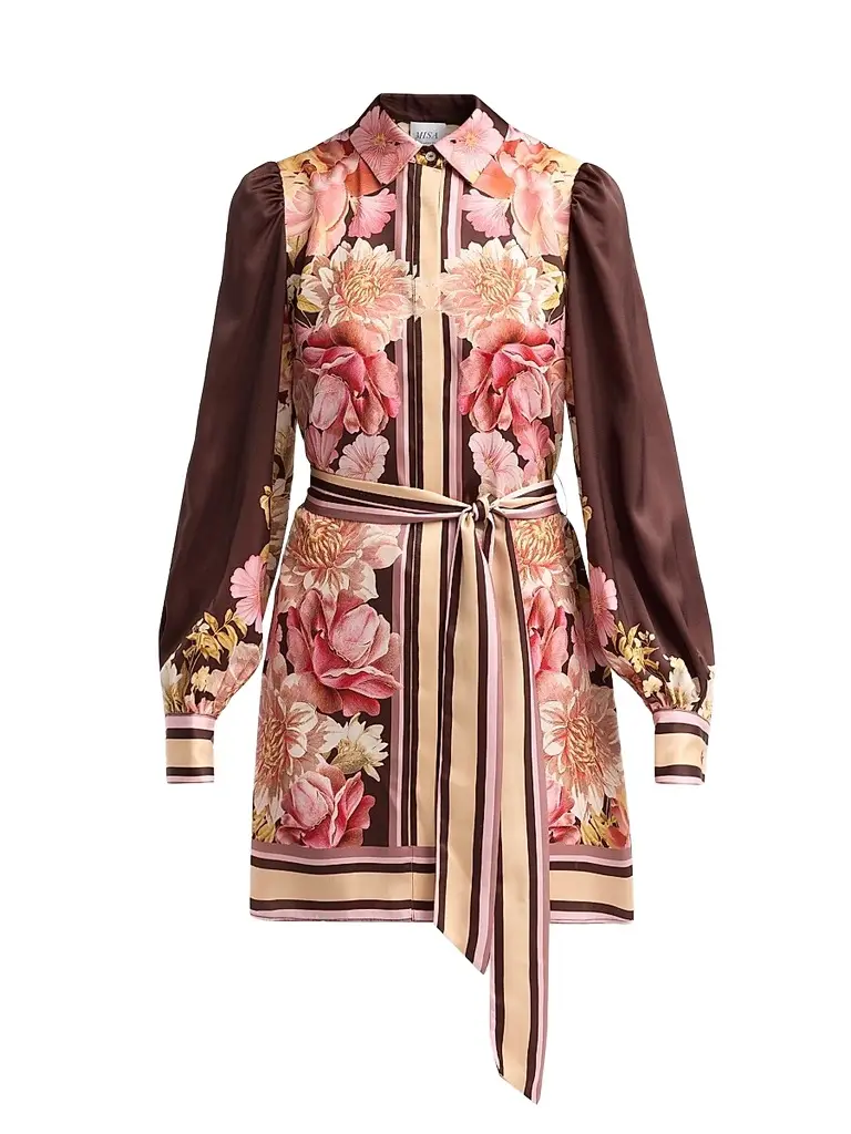 Misa Los Angeles Women's Poppy Floral Tie-Waist Mini Dress