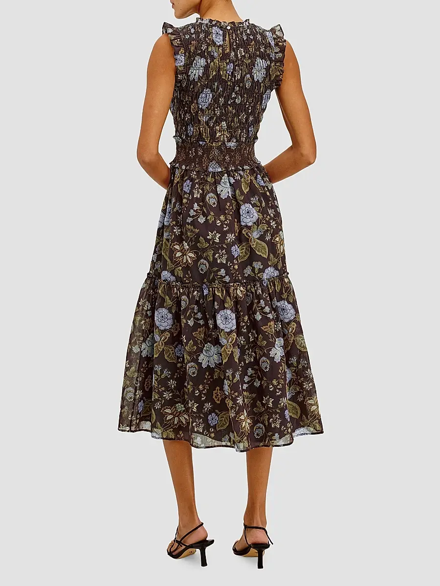 RAILS Women's Vivier Floral Smocked Midi Dress | Thumbnail 2