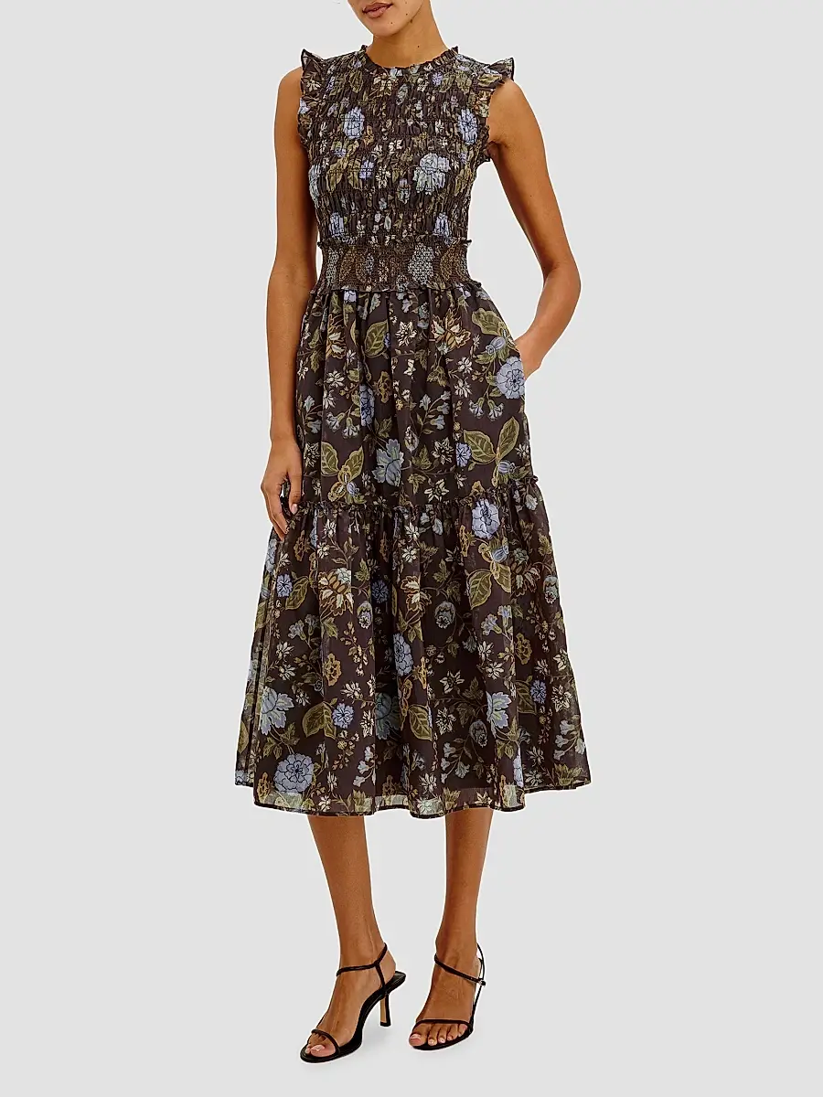 RAILS Women's Vivier Floral Smocked Midi Dress | Thumbnail 3