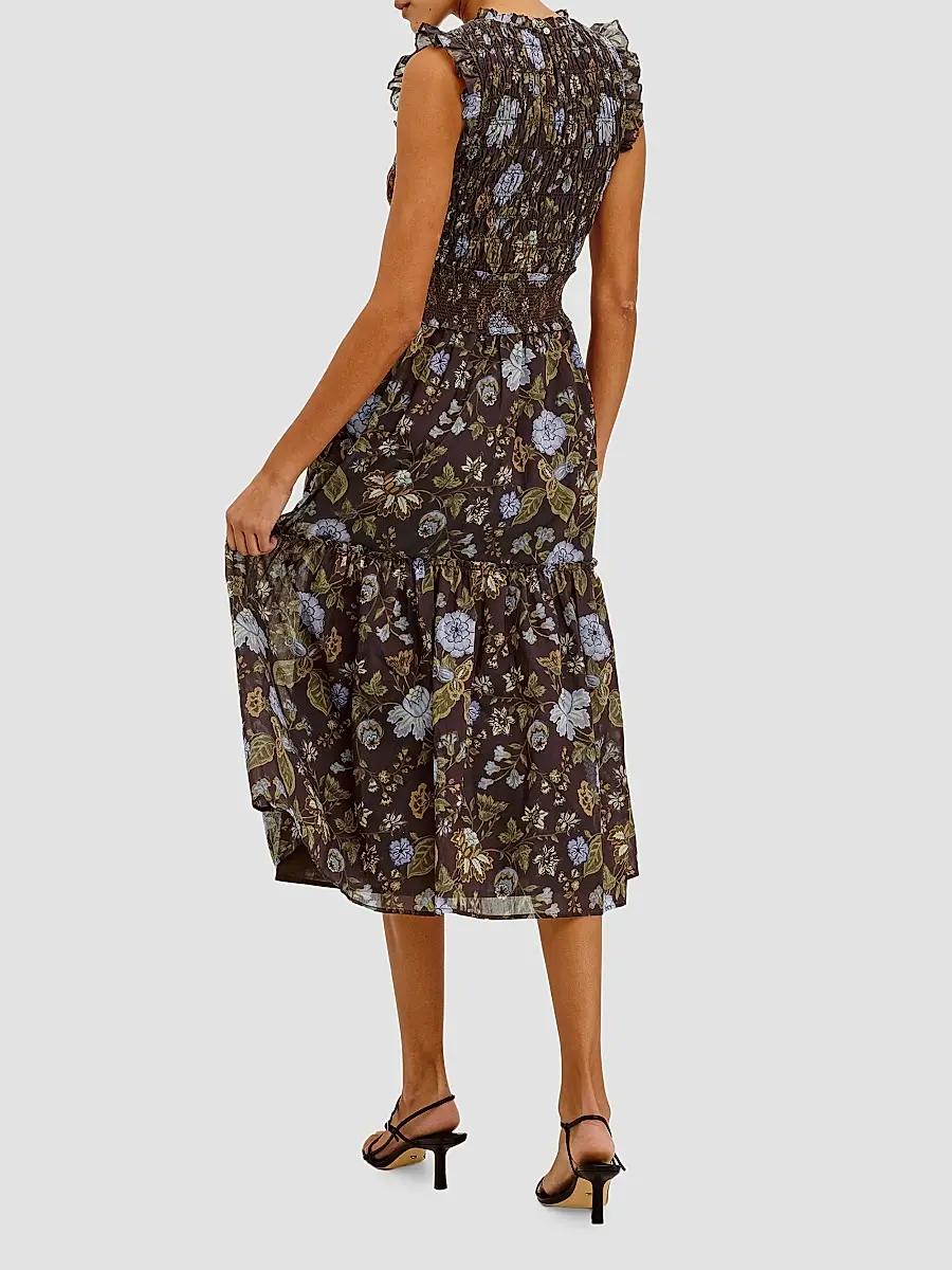 RAILS Women's Vivier Floral Smocked Midi Dress | Thumbnail 6