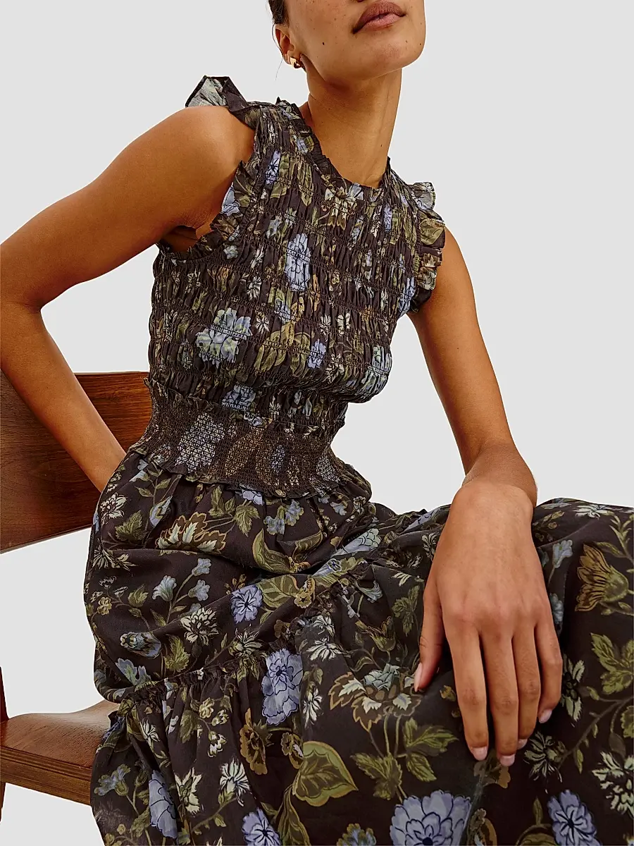 RAILS Women's Vivier Floral Smocked Midi Dress | Thumbnail 7