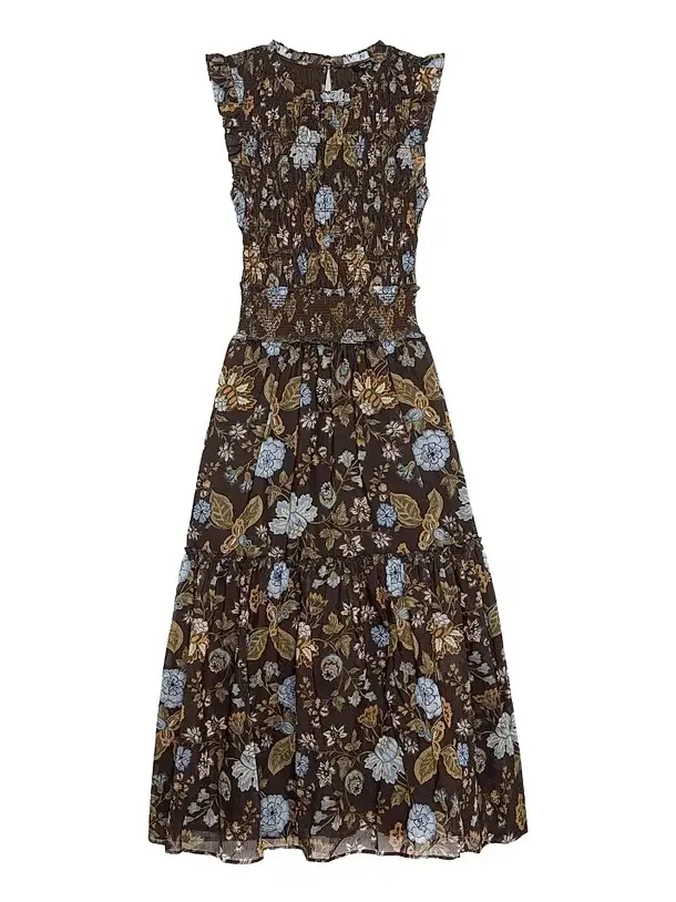 Women's Vivier Floral Smocked Midi Dress Women's Vivier Floral Smocked Midi Dress