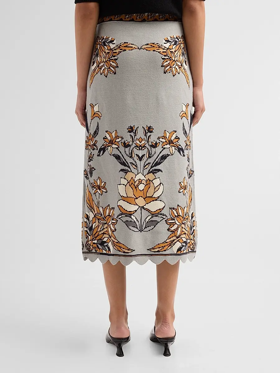 Farm Rio Women's Stained Glass Beauty Knit Midi Skirt | Thumbnail 3 Farm Rio Women's Stained Glass Beauty Knit Midi Skirt | Thumbnail 3