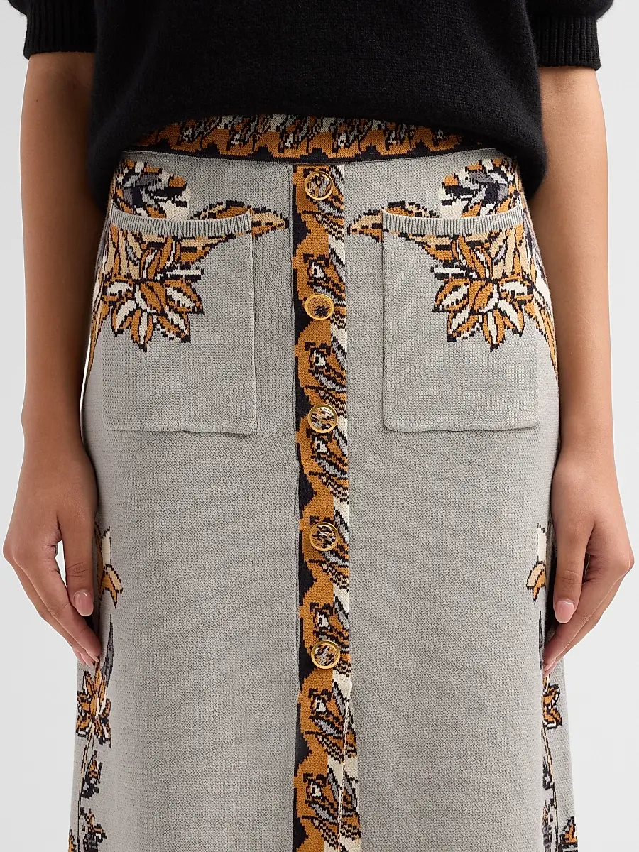 Farm Rio Women's Stained Glass Beauty Knit Midi Skirt | Thumbnail 5 Farm Rio Women's Stained Glass Beauty Knit Midi Skirt | Thumbnail 5
