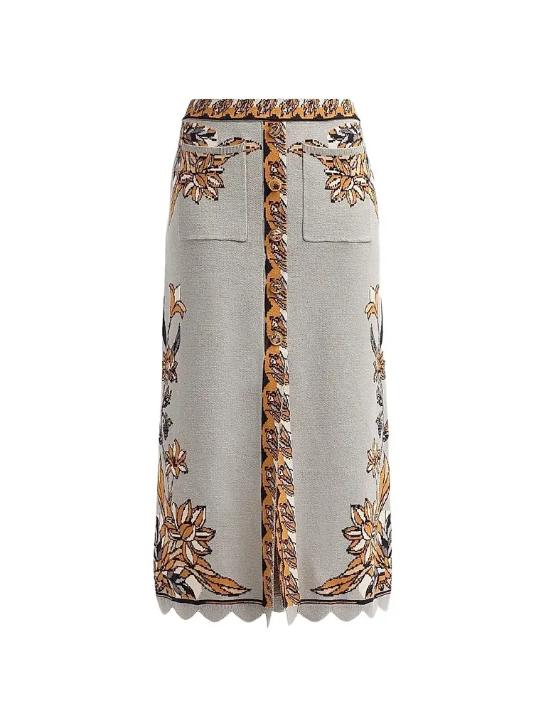 Women's Stained Glass Beauty Knit Midi Skirt