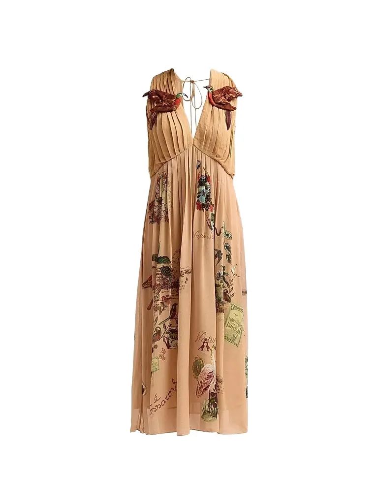 Women's Bird Poetry Hummingbird Midi Dress