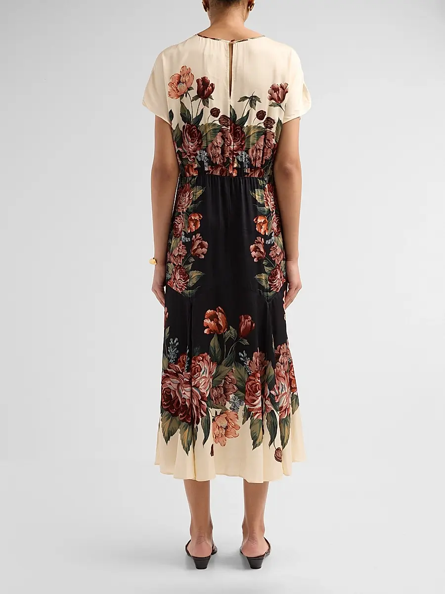 Farm Rio Women's Winter Floral Midi Dress | Thumbnail 3 Farm Rio Women's Winter Floral Midi Dress | Thumbnail 3