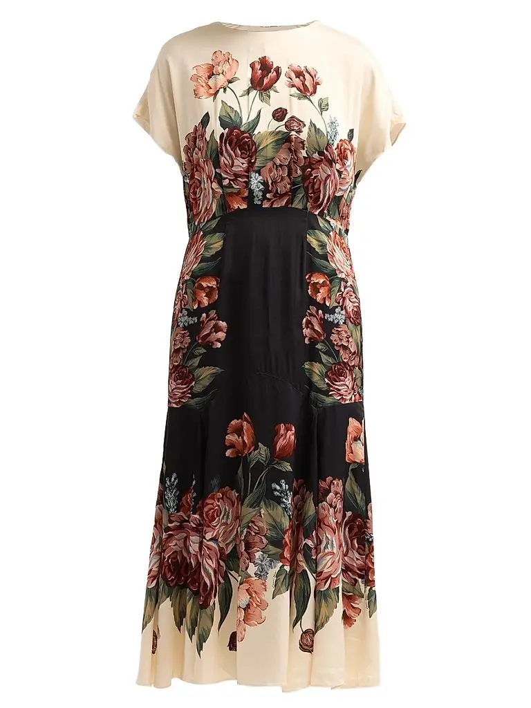 Women's Winter Floral Midi Dress
