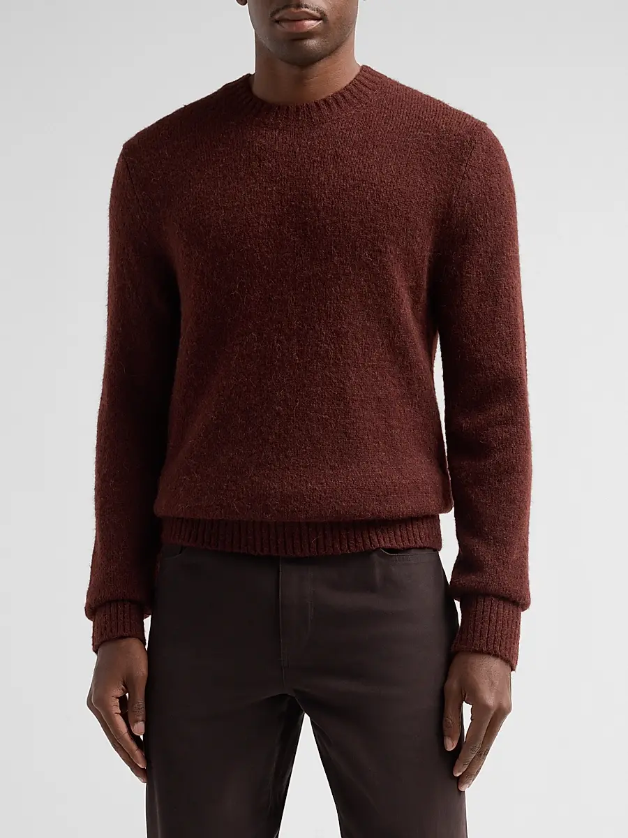 Vince Men's Mottled Marled Crewneck Sweater | Thumbnail 4 Vince Men's Mottled Marled Crewneck Sweater | Thumbnail 4