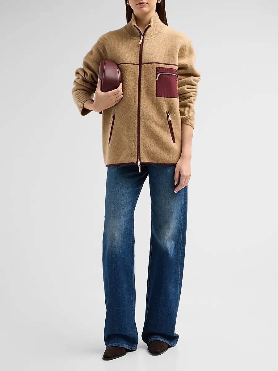Guest In Residence Women's Louis Felted Wool-Cashmere Zip-Front Jacket | Thumbnail 2 Guest In Residence Women's Louis Felted Wool-Cashmere Zip-Front Jacket | Thumbnail 2