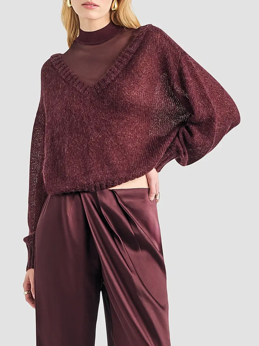 SEROYA Women's Vada Drop Shoulder Layered Sweater | Thumbnail 5