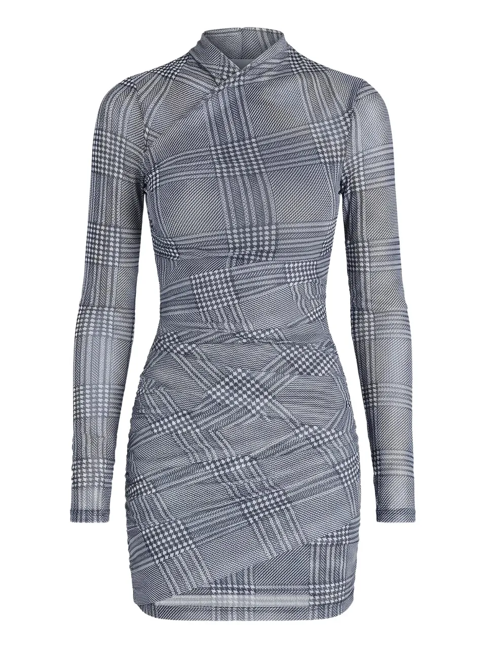 SEROYA Women's Moxey Glen Check Ruched Body-Con Mini Dress
