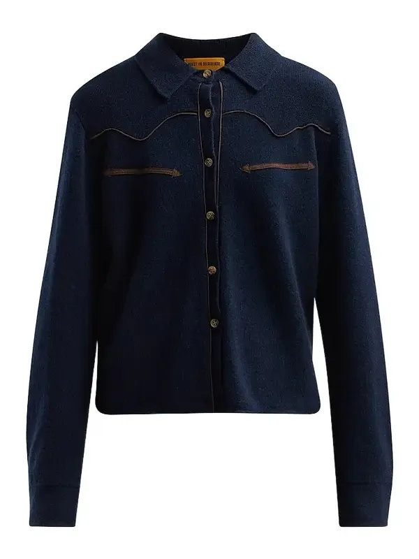 Women's Cashmere Cropped Western Shirt Women's Cashmere Cropped Western Shirt