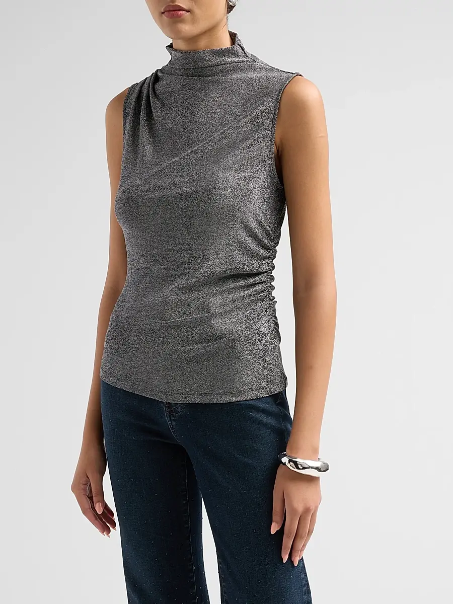 Veronica Beard Women's Mylie Gathered Sleeveless Top | Thumbnail 4 Veronica Beard Women's Mylie Gathered Sleeveless Top | Thumbnail 4