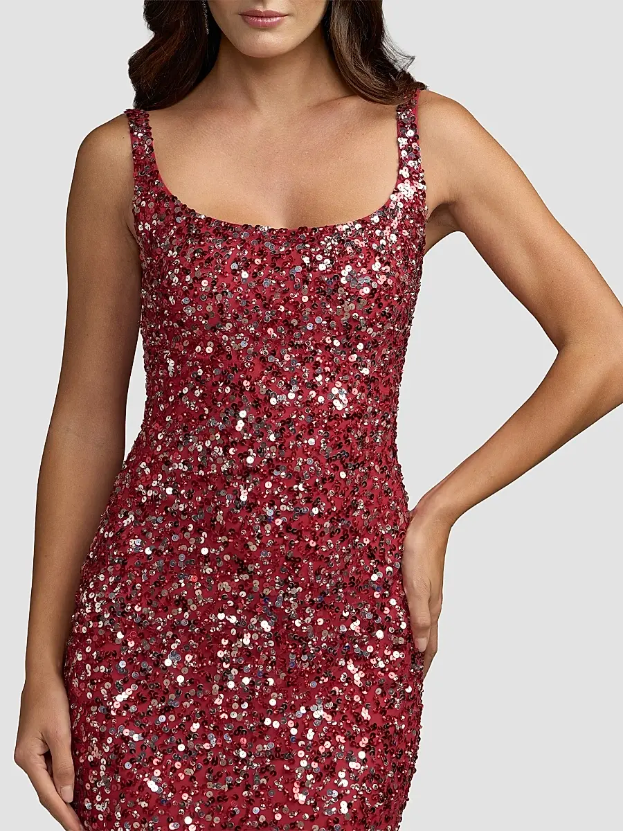 Mac Duggal Women's Sequined Scoop Neck Midi Dress | Thumbnail 4 Mac Duggal Women's Sequined Scoop Neck Midi Dress | Thumbnail 4