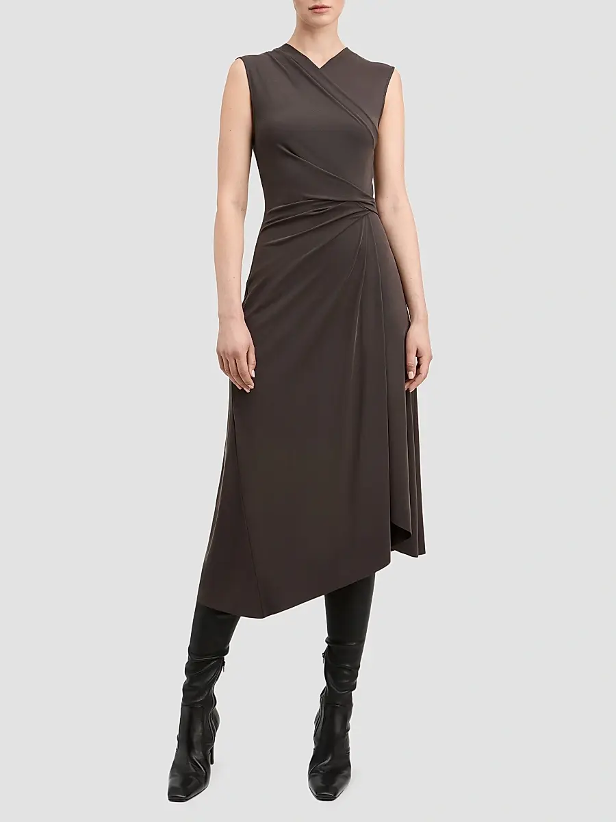 Derek Lam Women's Amy Draped Jersey Midi Dress | Thumbnail 2 Derek Lam Women's Amy Draped Jersey Midi Dress | Thumbnail 2