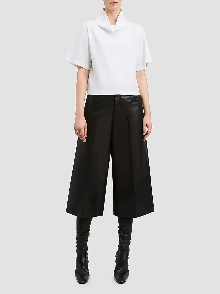Derek Lam Women's Jonathan Funnel Neck Cotton-Blend T-Shirt | Thumbnail 2 Derek Lam Women's Jonathan Funnel Neck Cotton-Blend T-Shirt | Thumbnail 2