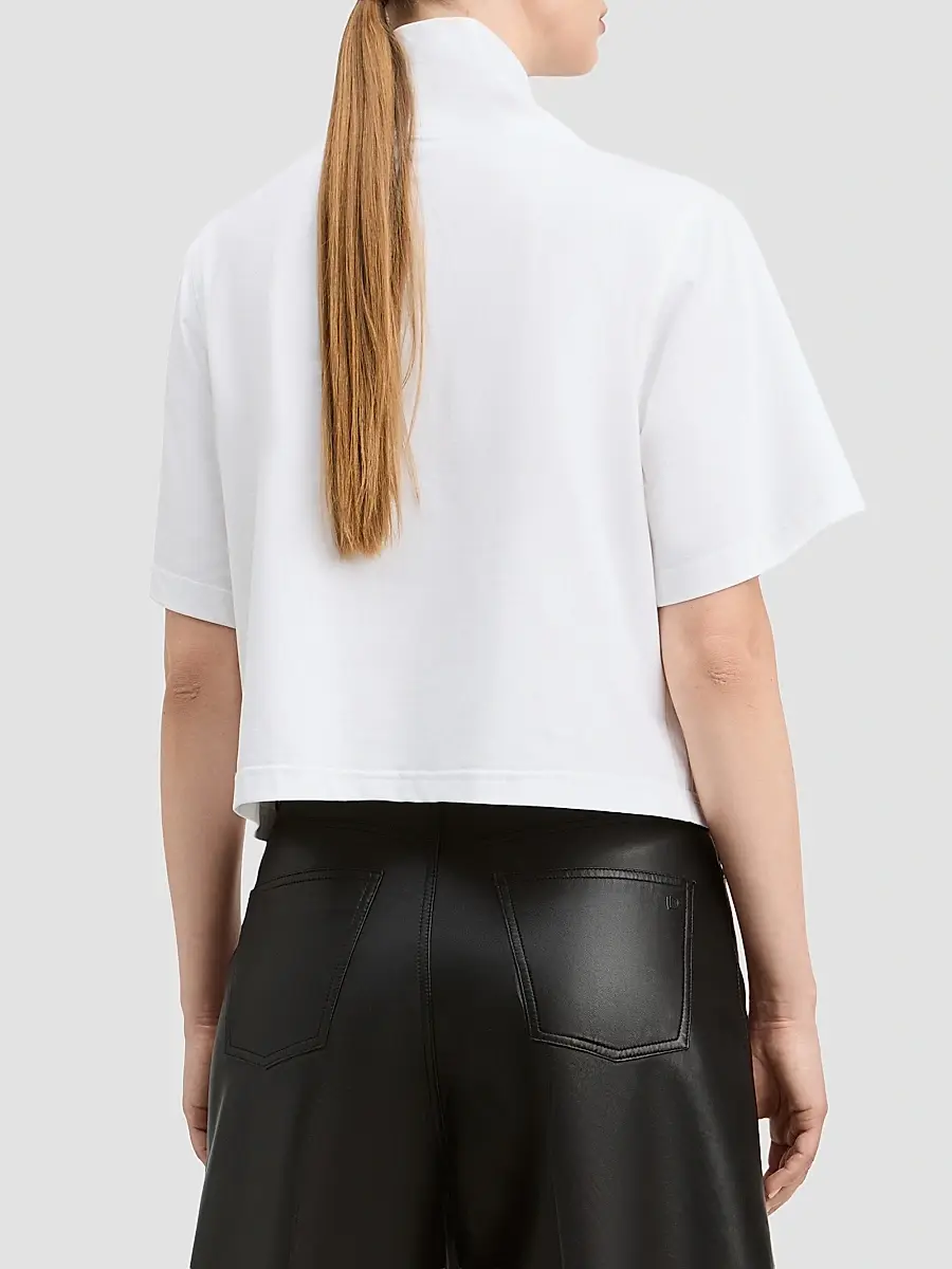 Derek Lam Women's Jonathan Funnel Neck Cotton-Blend T-Shirt | Thumbnail 3 Derek Lam Women's Jonathan Funnel Neck Cotton-Blend T-Shirt | Thumbnail 3