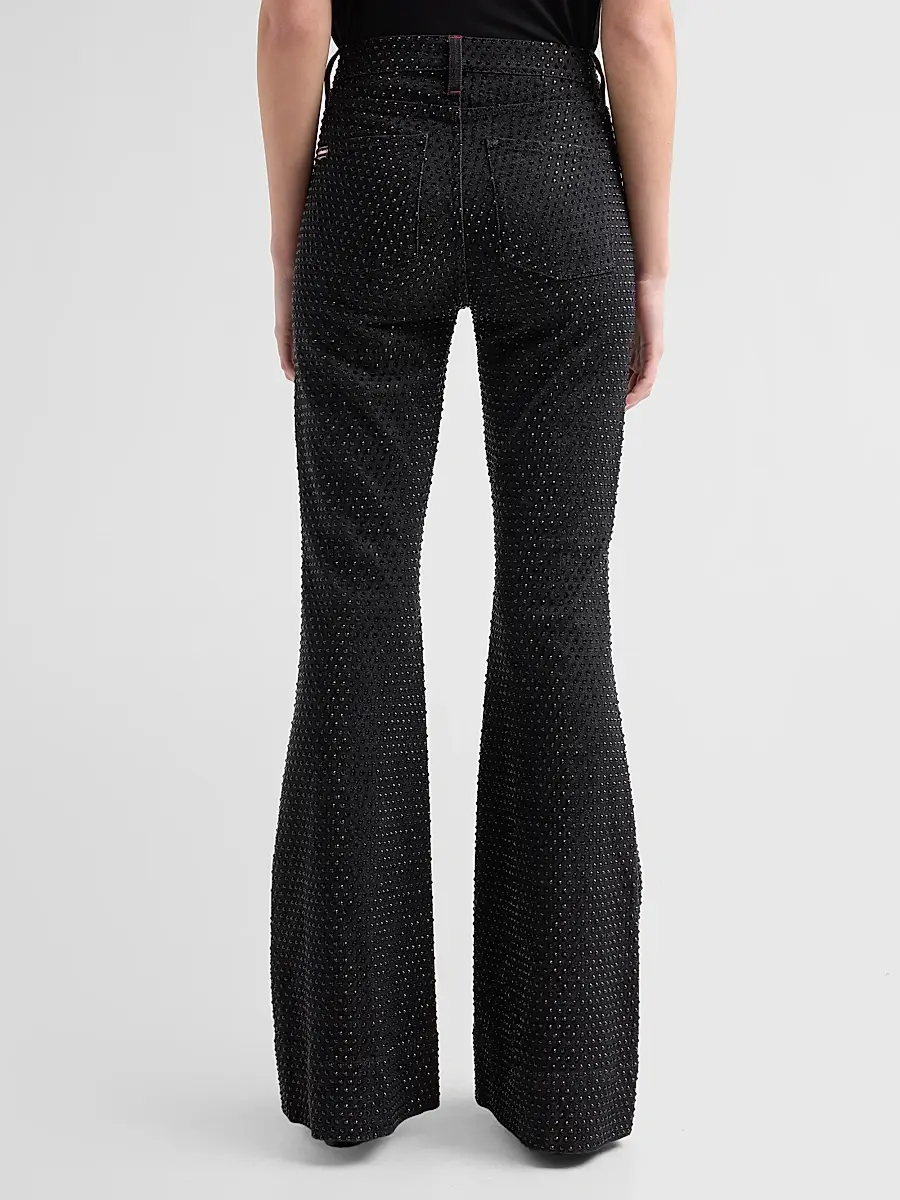 Alice + Olivia Women's Beautiful Embellished High-Rise Bell-Bottom Jeans | Thumbnail 3 Alice + Olivia Women's Beautiful Embellished High-Rise Bell-Bottom Jeans | Thumbnail 3