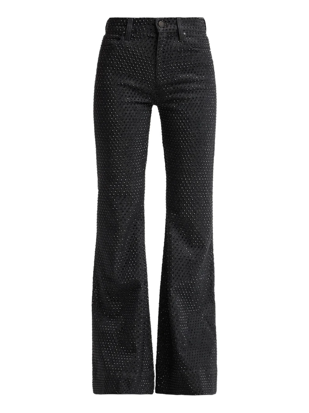 Alice + Olivia Women's Beautiful Embellished High-Rise Bell-Bottom Jeans