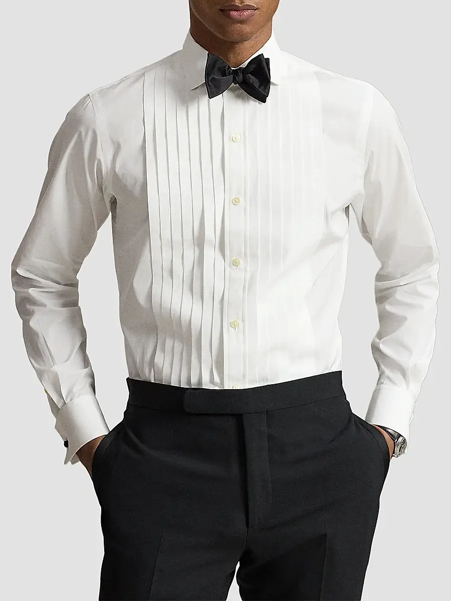Polo Ralph Lauren Men's French Cuff Cotton Poplin Tuxedo Shirt | Thumbnail 4