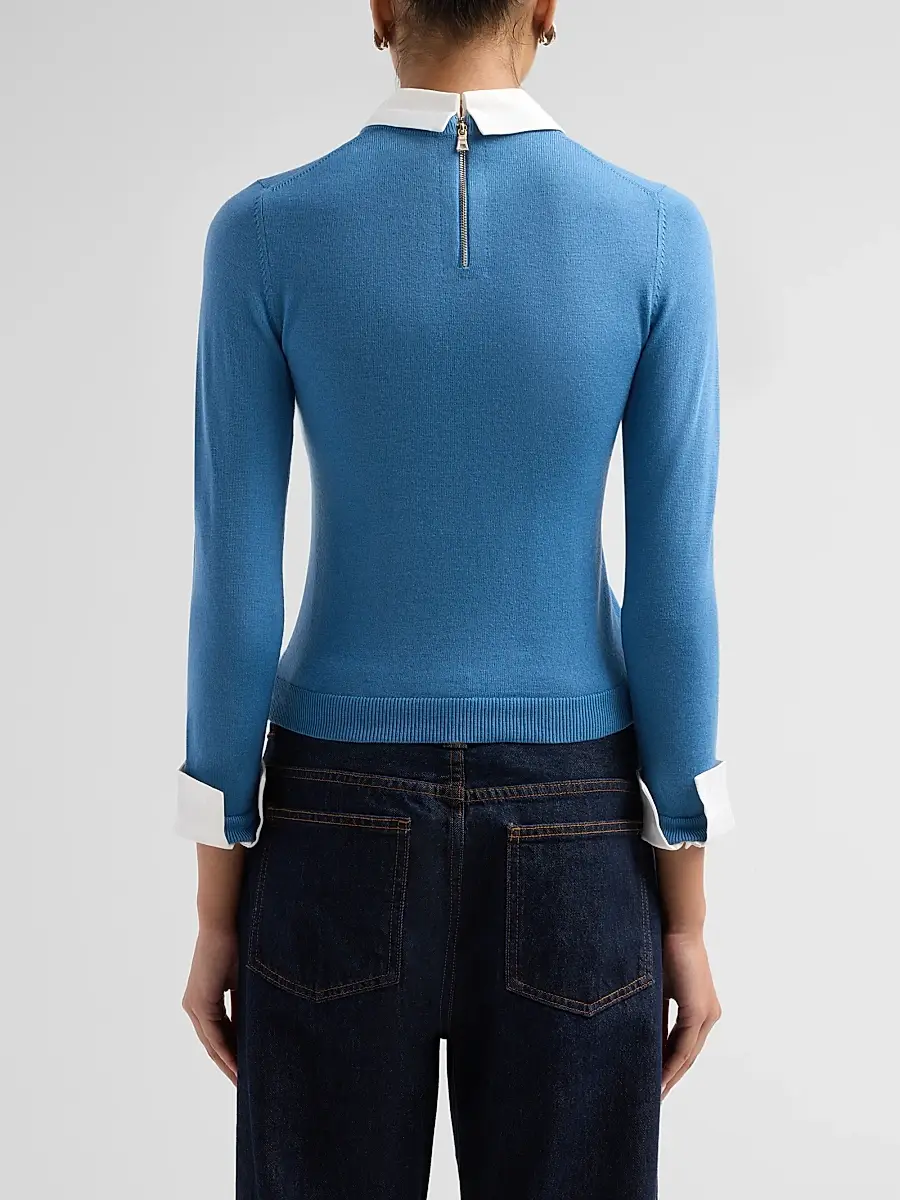 Alice + Olivia Women's Porla Collared Wool Sweater | Thumbnail 3
