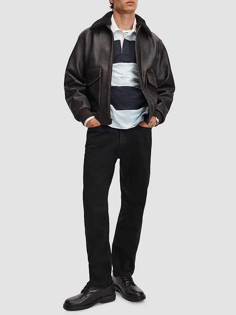 rag & bone Men's Striped Cotton Rugby T-Shirt | Thumbnail 2 rag & bone Men's Striped Cotton Rugby T-Shirt | Thumbnail 2