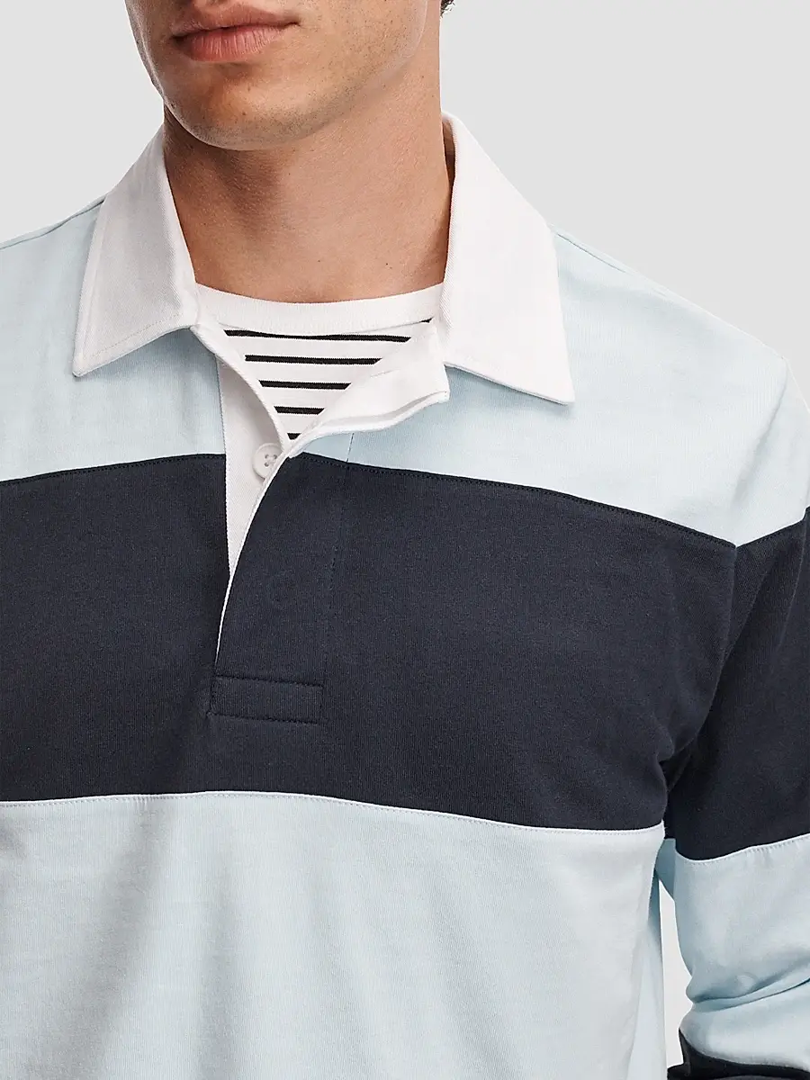 rag & bone Men's Striped Cotton Rugby T-Shirt | Thumbnail 5 rag & bone Men's Striped Cotton Rugby T-Shirt | Thumbnail 5