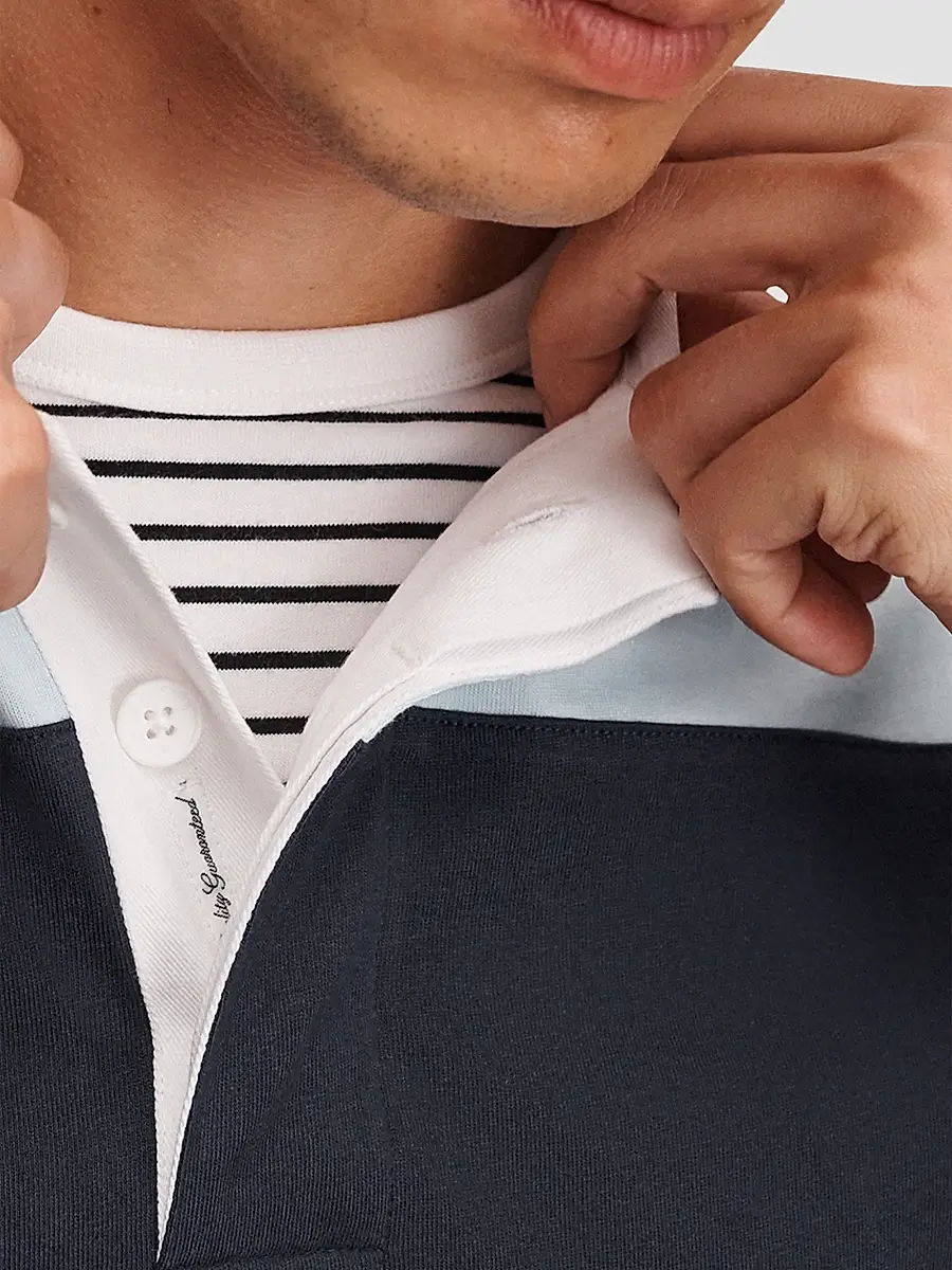 rag & bone Men's Striped Cotton Rugby T-Shirt | Thumbnail 6 rag & bone Men's Striped Cotton Rugby T-Shirt | Thumbnail 6