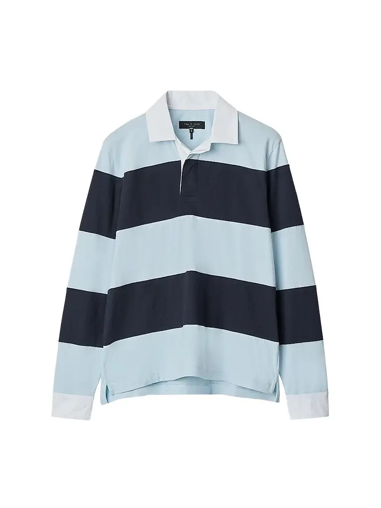 rag & bone Men's Striped Cotton Rugby T-Shirt